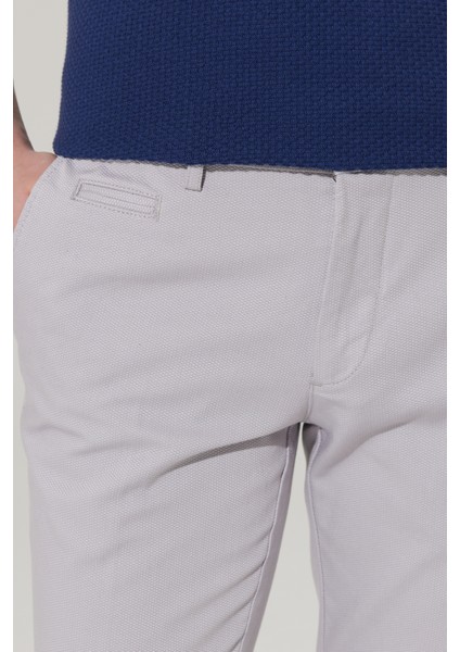 Erkek Gri Slim Fit Dar Kesim Yan Cepli Pamuklu Esnek Armürlü Pantolon modelleri