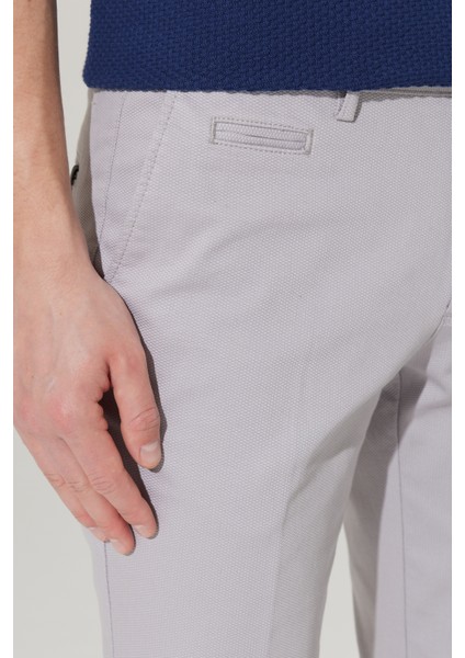 Erkek Gri Slim Fit Dar Kesim Yan Cepli Pamuklu Esnek Armürlü Pantolon indirimleri