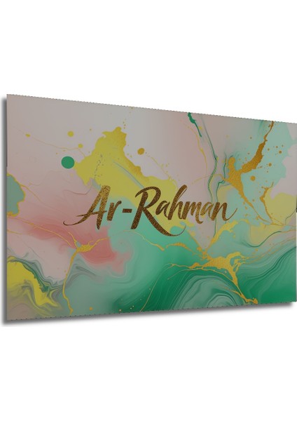 Ar Rahman Altın Parıltılı Soyut Sanat Ev/işyeri/ofis/salon Ahşap Dekoratif Kare Tablo modelleri