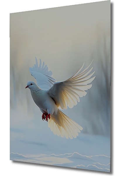 Beyaz Güvercin Yağlı Boya Görünümlü Dekoratif Ahşap Ev/işyeri/ofis Kare Tablo fiyatları