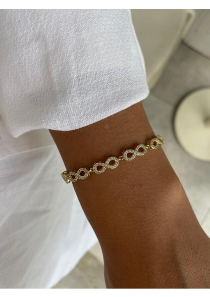 Xuping Vip 14K Zirkon Taşlı Sonsuzluk Gold Bileklik