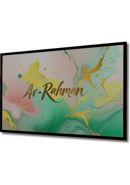 Çerçeve Görünümlü Ar Rahman Altın Parıltılı Soyut Sanat Işyeri/ofis/salon Ahşap Dekoratif Kare Tablo fiyatları