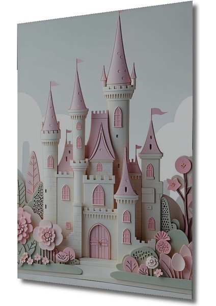 Pembe Düşler Diyarı Pastel Boya Görünümlü Dekoratif Ahşap Ev/işyeri/ofis Kare Tablo fiyatları