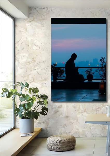 Huzur Dolu Budist Meditasyon Dekoratif Ahşap Ev/işyeri/ofis Kare Tablo