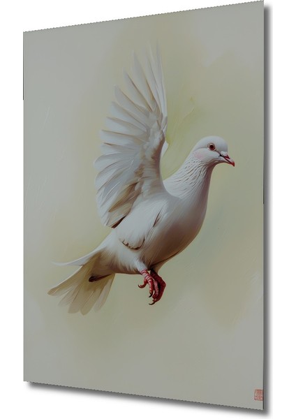 Uçan Beyaz Güvercin Yağlı Boya Görünümlü Dekoratif Ahşap Ev/işyeri/ofis Kare Tablo fiyatları