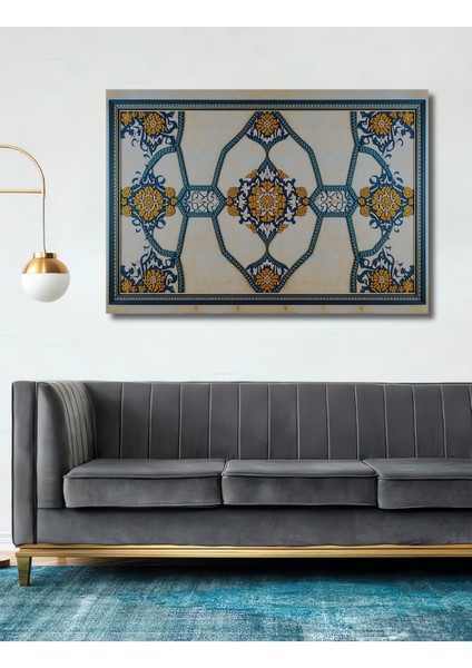 Osmanlı Çiçek Bahçesi Yağlı Boya Görünümlü Dekoratif Ahşap Ev/işyeri/ofis Kare Tablo