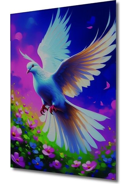 Uçan Güvercin Yağlı Boya Görünümlü Dekoratif Ahşap Ev/işyeri/ofis Kare Tablo fiyatları