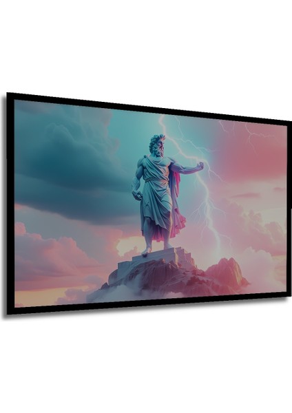 Çerçeve Görünümlü Yükseklerdeki Zeus Yağlı Boya Görünümlü Dekoratif Ahşap Ev/işyeri/ofis Kare Tablo modelleri