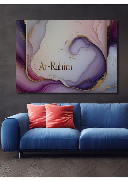 Ar Rahim Altın Dokunuş Soyut Sanat Dekoratif Ahşap Ev/işyeri/ofis Kare Tablo