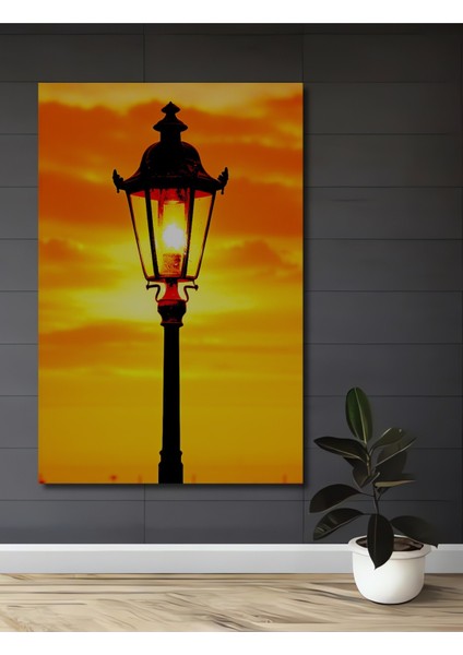 Altın Işık Huzmesi Yağlı Boya Görünümlü Dekoratif Ahşap Ev/işyeri/ofis Kare Tablo