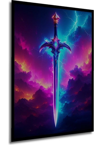 Çerçeve Görünümlü Neon Işın Kılıcı Efsanesi Dekoratif Ahşap Ev/işyeri/ofis Kare Tablo modelleri