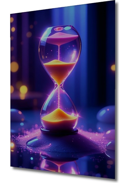 Neon Işıltılı Kum Saati Dijital Sanat Ev/işyeri/ofis/salon Ahşap Dekoratif Kare Tablo fiyatları