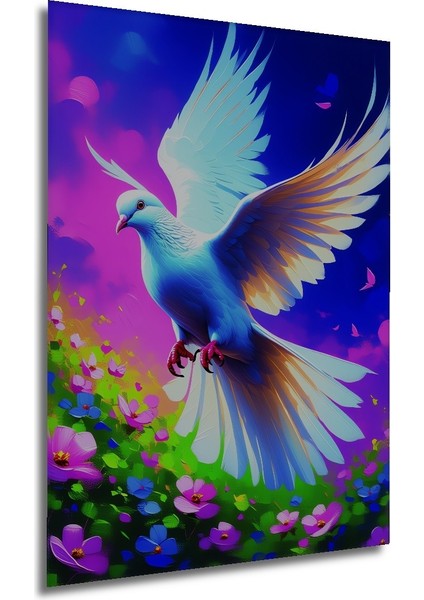 Uçan Güvercin Yağlı Boya Görünümlü Dekoratif Ahşap Ev/işyeri/ofis Kare Tablo modelleri