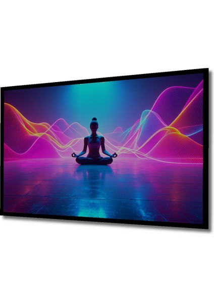 Çerçeve Görünümlü Neon Işıkları Altında Meditasyon Dekoratif Ahşap Ev/işyeri/ofis Kare Tablo fiyatları