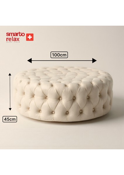 Puf Evolene Ayaksız Kapitoneli Dekoratif 100x45 x40cm modelleri