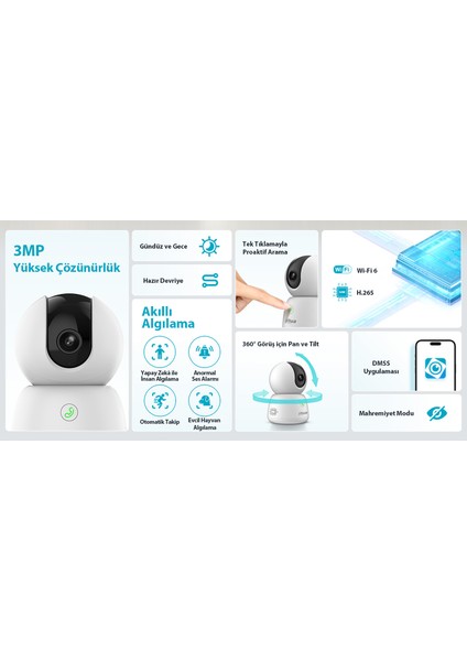 Hero B1 Akıllı Kamera - 360 Akıllı Ev Kamerası 2k 2048P Yapay Zeka Destekli (Dahua Türkiye Garantili) fiyatları