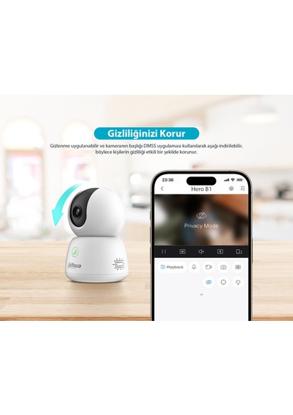 Hero B1 Akıllı Kamera - 360 Akıllı Ev Kamerası 2k 2048P Yapay Zeka Destekli (Dahua Türkiye Garantili)