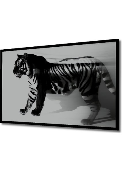 Çerçeve Görünümlü Soyut Kaplan Hızı Siyah Beyaz Dekoratif Ahşap Ev/işyeri/ofis Kare Tablo fiyatları