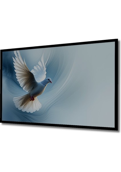 Çerçeve Görünümlü Beyaz Güvercin Barışı Yağlı Boya Görünümlü Dekoratif Ahşap Işyeri/ofis Kare Tablo fiyatları