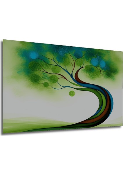 Yeşil Rüyalar Ağacı Yağlı Boya Görünümlü Modern Sanat Ev/işyeri/ofis Dekoratif Ahşap Kare Tablo modelleri