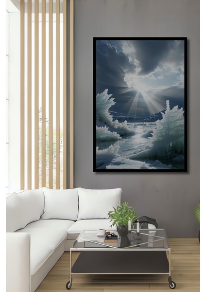 Çerçeve Görünümlü Buzul Çağı Masalı Yağlı Boya Görünümlü Dekoratif Ahşap Ev/işyeri/ofis Kare Tablo