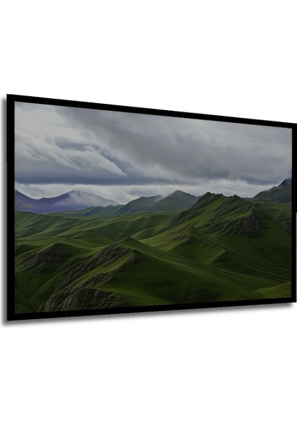 Çerçeve Görünümlü Yeşil Tepe Rüyası Yağlı Boya Görünümlü Dekoratif Ahşap Ev/işyeri/ofis Kare Tablo modelleri