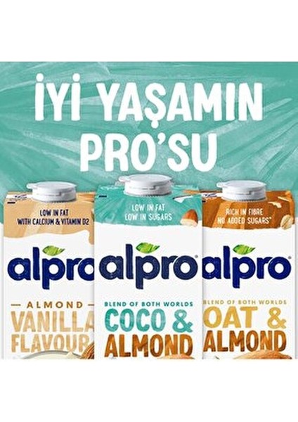 Hindistan Cevizli Badem Sütü 2x1L Vegan ve Vejetaryenler İçin Sağlıklı Alternatif İçecek