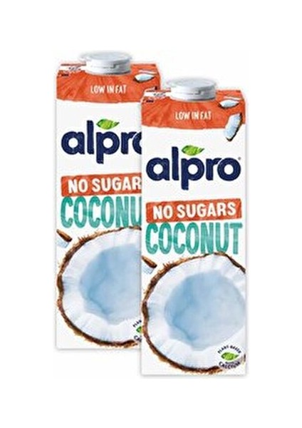 Şekersiz Hindistan Cevizi Sütü 2x1L Doğal Laktozsuz, Tatlandırıcı İçermez