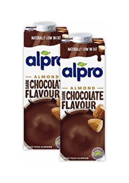 Bitter Çikolata Badem İçeceği 2x1 L Vegan Laktozsuz Vitamin D, B2, B12 İçerir