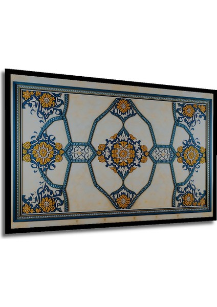 Çerçeve Görünümlü Osmanlı Çiçek Bahçesi Yağlı Boya Görünümlü Dekoratif Ahşap Işyeri/ofis Kare Tablo modelleri