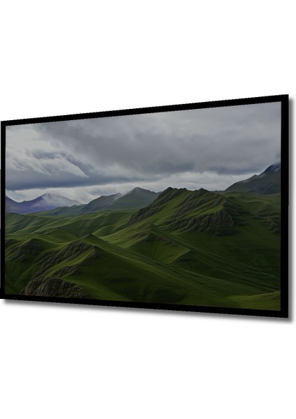 Çerçeve Görünümlü Yeşil Tepe Rüyası Yağlı Boya Görünümlü Dekoratif Ahşap Ev/işyeri/ofis Kare Tablo fiyatları