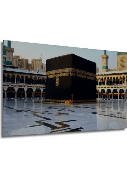 Kabe Mescidi Haram Yağlı Boya Görünümlü Dekoratif Ahşap Ev/işyeri/ofis Kare Tablo modelleri