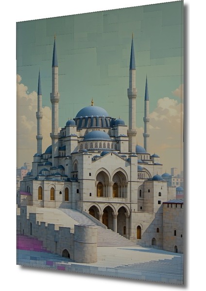 Sultanahmet Camii Yağlı Boya Görünümlü Dekoratif Ahşap Ev/işyeri/ofis Kare Tablo fiyatları