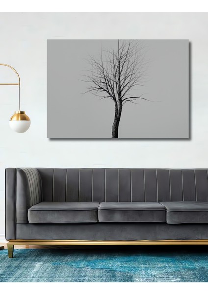 Minimalist Ağaç Kara Kalem Görünümlü Dekoratif Ahşap Ev/işyeri/ofis Kare Tablo