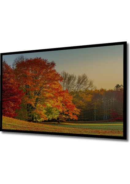 Çerçeve Görünümlü Sonbahar Yaprakları Yağlı Boya Görünümlü Dekoratif Ahşap Işyeri/ofis Kare Tablo fiyatları