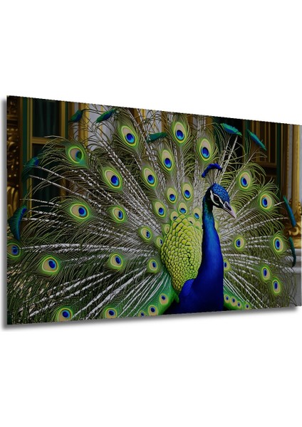 Muhteşem Tavus Kuşu Yağlı Boya Görünümlü Ev/işyeri/ofis Dekoratif Ahşap Kare Tablo modelleri