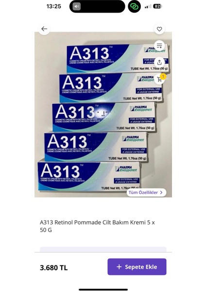 A313 Retinol Pommade Cilt Bakim Kremi 5 x 50 gr