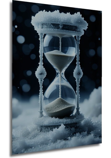 Donmuş Kum Saati Zamanın Buz Tutkusu Dekoratif Ahşap Ev/işyeri/ofis Kare Tablo modelleri