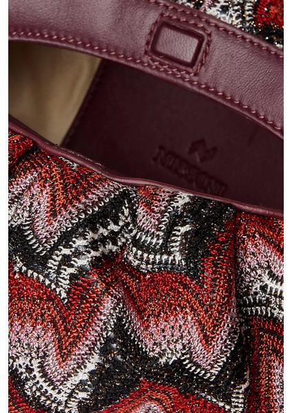 Mıssonı Lurex Örgülü Zincir Kese, Işıltılı & Şık Çanta, Zigzag Desen fırsatları