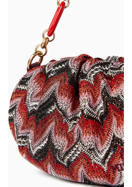 Mıssonı Lurex Örgülü Zincir Kese, Işıltılı & Şık Çanta, Zigzag Desen indirimleri