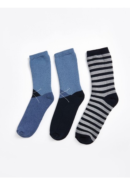 Desenli Erkek Çocuk Havlu Soket Çorap 3'lü (W5)