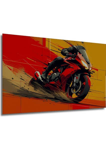 Kırmızı Şimşek Hız Motoru Modern Sanat Akımı Dekoratif Ahşap Ev/işyeri/ofis Kare Tablo modelleri