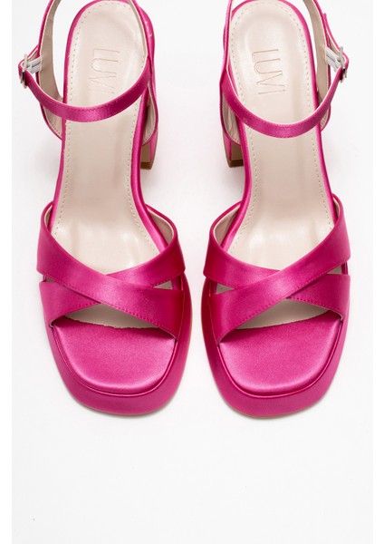 Lello Fuşya Saten Kadın Platform Topuklu Ayakkabı fiyatları