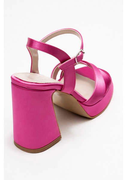Lello Fuşya Saten Kadın Platform Topuklu Ayakkabı fırsatları