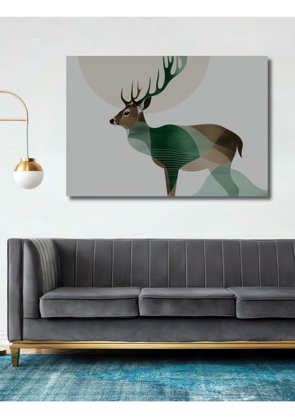Geometrik Geyik Modern Sanat Dekoratif Ahşap Ev/işyeri/ofis Kare Tablo