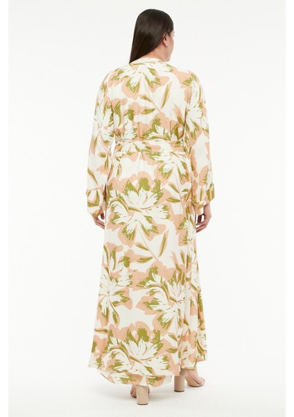 Pamuk Saten Kumaş Çiçek Desenli Abaya Takım indirimleri