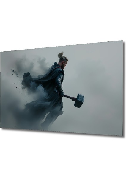 Thor Destansı Çekiç Yağlı Boya Görünümlü Dekoratif Ahşap Ev/işyeri/ofis Kare Tablo fiyatları