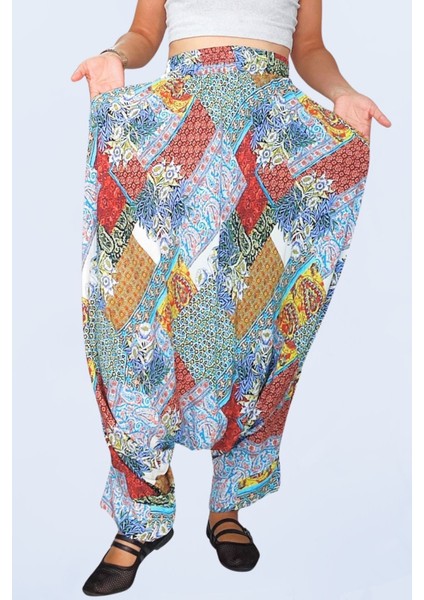 Viskon Kumaş Çift Cepli Bohem Tarzı Kadın Şalvar fiyatları