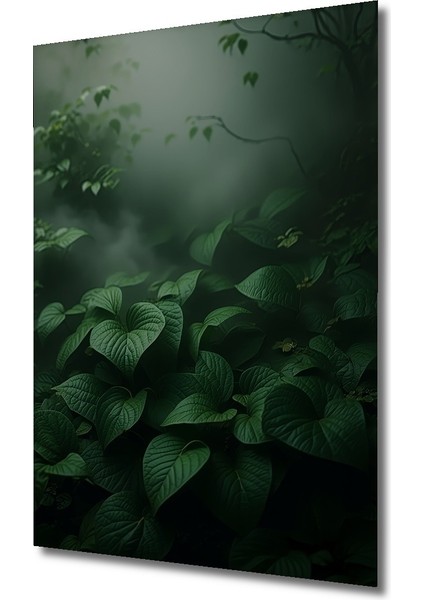 Yeşil Yapraklar Ormanı Yağlı Boya Görünümlü Dekoratif Ahşap Ev/işyeri/ofis Kare Tablo fiyatları