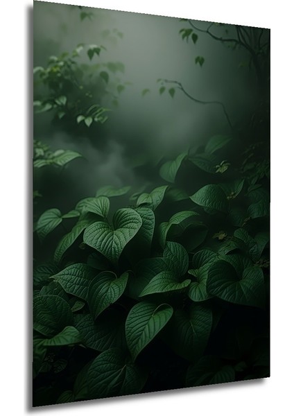 Yeşil Yapraklar Ormanı Yağlı Boya Görünümlü Dekoratif Ahşap Ev/işyeri/ofis Kare Tablo modelleri